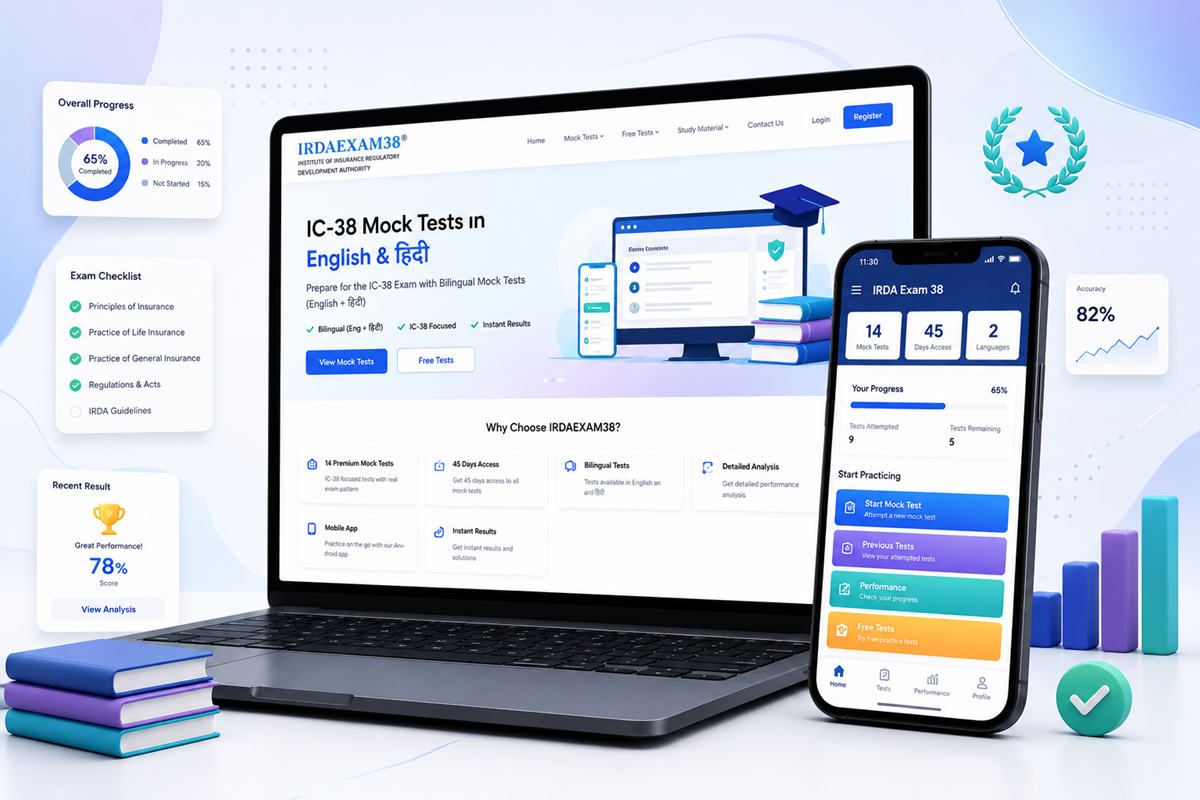 IRDAEXAM38 online examination preparation website and Android application