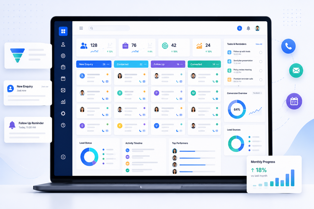 Lead management application dashboard